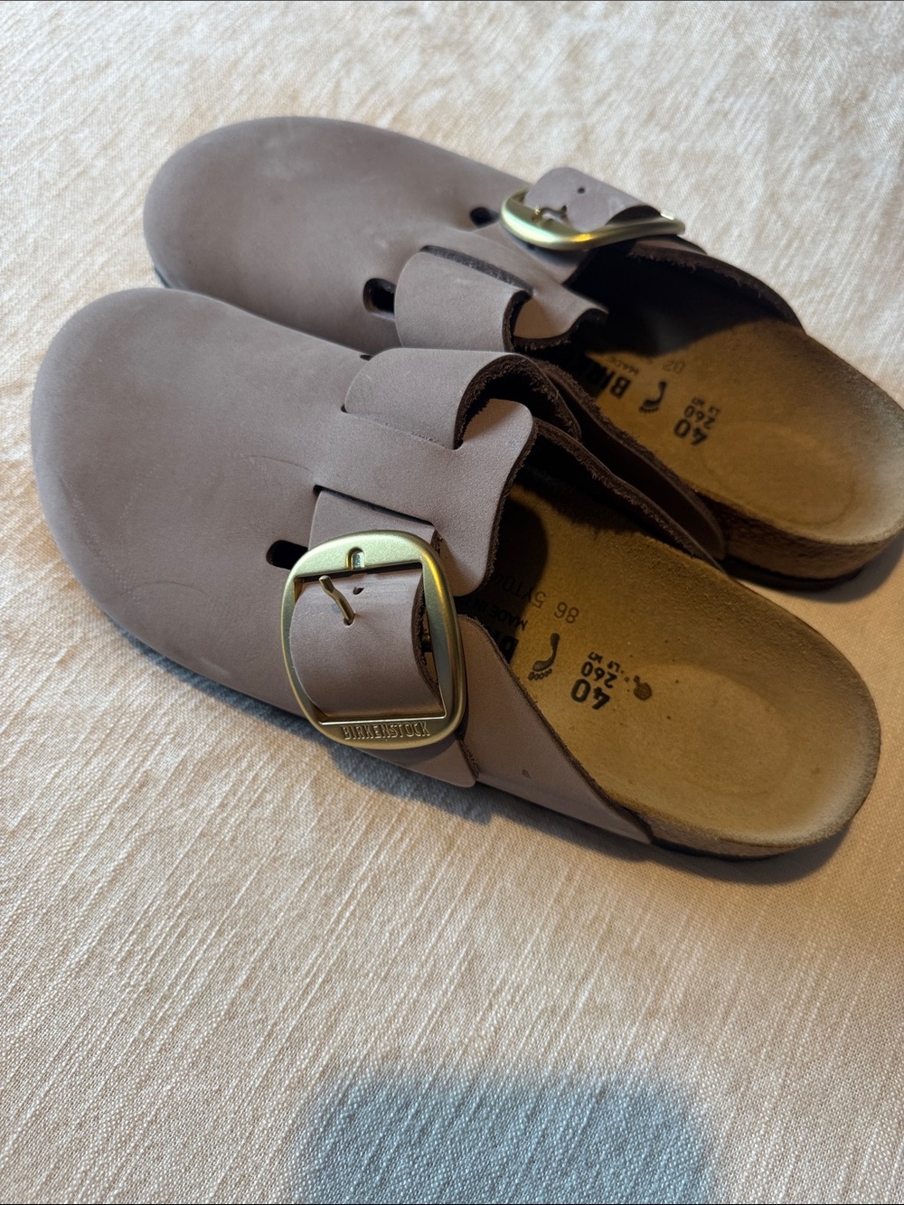 Birkenstock Women's Taupe Boston Clog Big Buckle